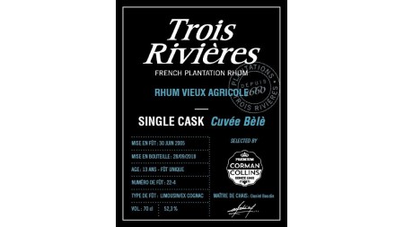 TROIS-RIVIERES Single Cask 2005 Cuvée Bèlè Corman Collins 52.3%